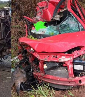 Idoso morre após colisão entre carro e caminhão na AL-220, em São José da Tapera