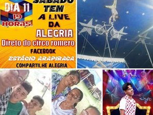 Artistas do circo Romero promoverão live da alegria em Arapiraca