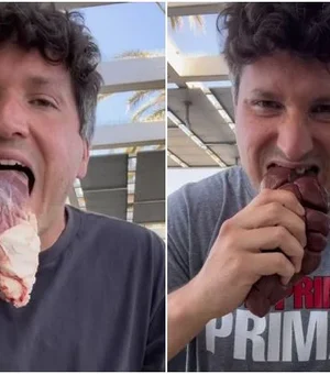 Devorador de carne crua, influencer preocupa fãs: “Enlouqueceu”; vídeo