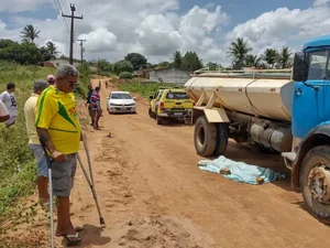 Homem morre após ser atropelado por caminhão pipa em Girau do Ponciano