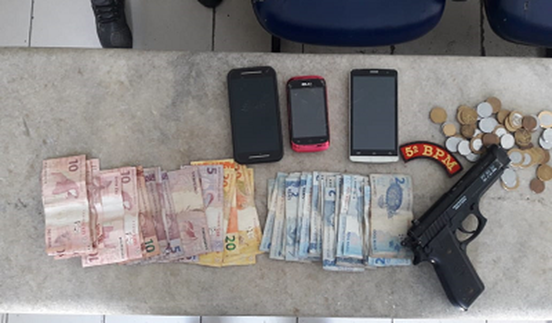 Suspeito de assalto é preso com simulacro e celulares em Maceió