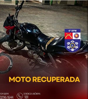 Polícia recupera em Maragogi moto roubada em Pernambuco