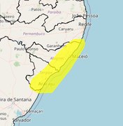 Inmet mantém alerta amarelo para acumulado de chuvas em Maceió e mais 66 municípios