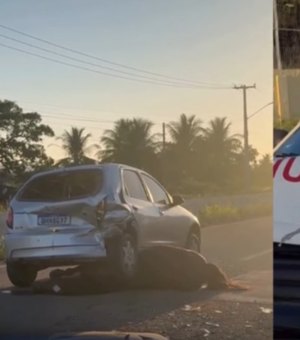 Cavalo solto na pista causa colisão em sequência e deixa três feridos na AL-220