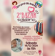 Maceió: bazar solidário visa arrecadar fundos para cirurgias de criança com doença rara