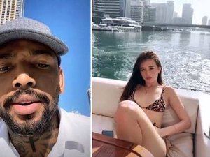 Nego do Borel e Duda Reis curtem passeio de barco em Dubai