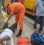 [Vídeo] Colisão entre motocicletas deixa um ferido no centro de Arapiraca