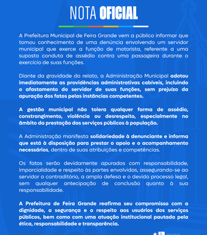 Motorista é afastado após denúncia de suposto assédio contra passageira