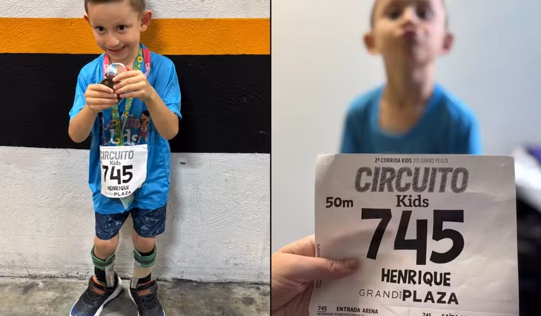 Menino com paralisia cerebral viraliza ao participar de 1ª corrida