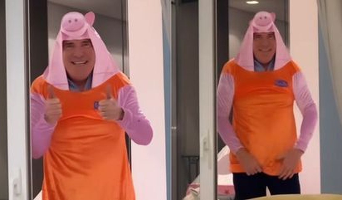 Roberto Justus se veste de Peppa Pig para brincar com filha: 'Não basta ser pai'