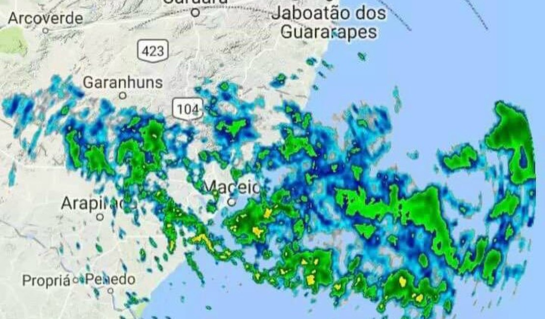 Previsão para Alagoas é de chuva moderada até quinta-feira (1º)